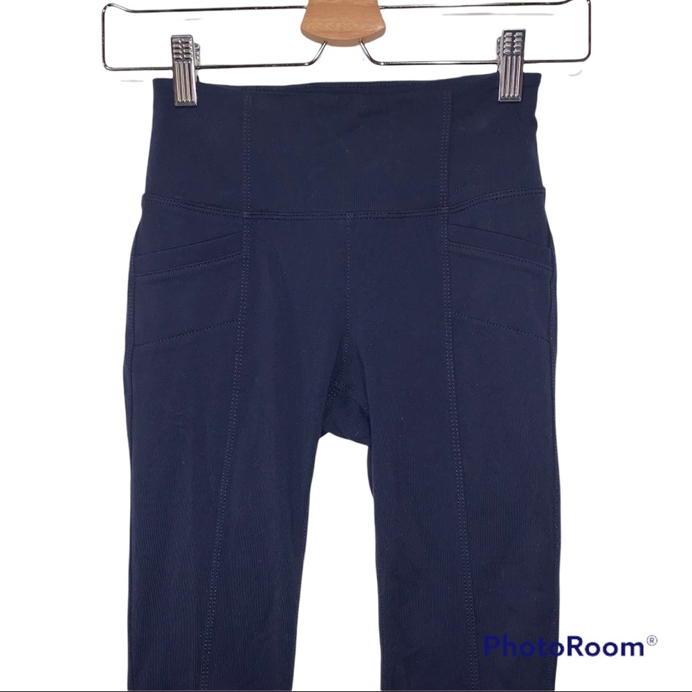 Athleta Metro High Waist Leggings Activewear Navy Blue Sz XXS - Picture 3 of 9
